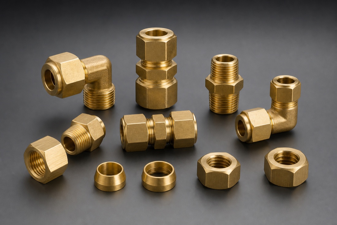 Brass compression fittings and adaptors