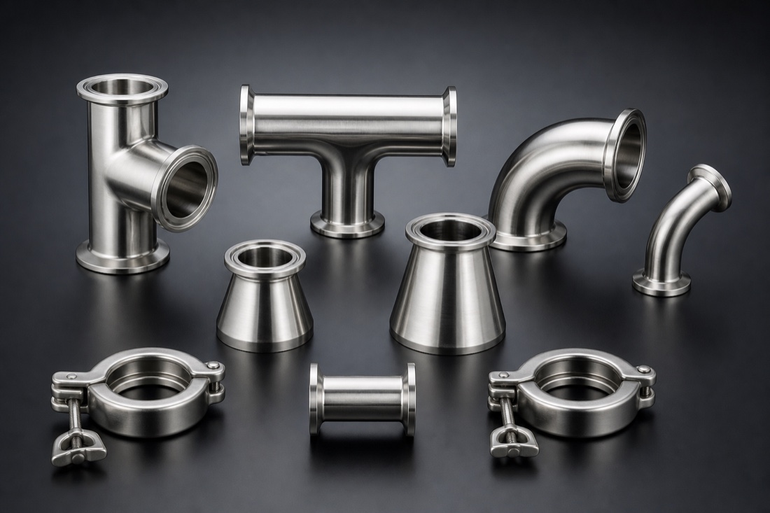 Stainless steel sanitary tri-clamp fittings